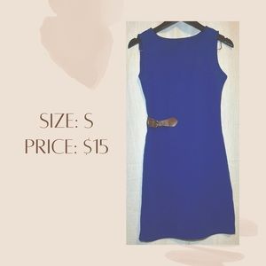 Blue business casual sleeveless dress